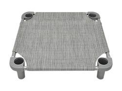40x30 Pet Cot, Elephant Gray Fabric, Silver Legs, Silver Frame, Unassembled