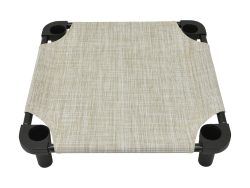 22x22 Pet Cot, River Rock Fabric, Black Legs, Black Frame, Unassembled