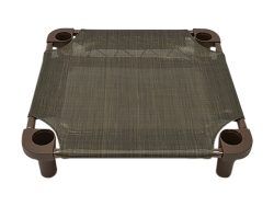 40x40 Pet Cot, Tree Bark Fabric, Brown Legs, Brown Frame, Unassembled