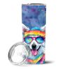 American Eskimo Hippie Dawg Stainless Steel Skinny Tumbler Vacuum Double Walled Reusable Insulated Tumbler Travel Cup for Coffee Cocktails Gift with L
