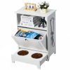 VEVOR Pet Feeding Station with 2 Stainless Steel Bowls, Elevated Dog Bowls with Storage