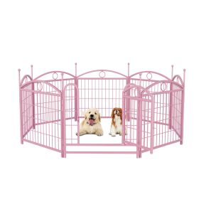 Dog Playpen Indoor 24 inch 8 Panels Metal Dog Pen Pet Dog Fence Outdoor Exercise Pen with Doors