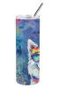 American Eskimo Hippie Dawg Stainless Steel Skinny Tumbler Vacuum Double Walled Reusable Insulated Tumbler Travel Cup for Coffee Cocktails Gift with L