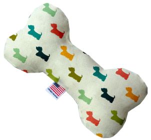 Pet & Dog Plush Heart or Bone Toy, "Westie World Group" (Pattern: It's A Westie World, size: 6" Plush Bone)
