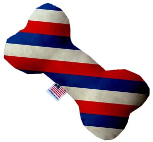 Pet and Dog Plush Heart or Bone Toy, "Independence Day Group" (Pattern: Patriotic Stripes, size: 6" Plush Bone)