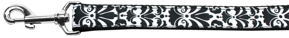 Pet Dog & Cat Nylon Leash, "Damask" (Color: Black, size: 3/8" w x 4 ft. leash)