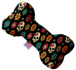 Dog Plush Bone Toy, "Skulls Group" (Pattern: Sugar She Skulls, size: 6" Plush Bone)
