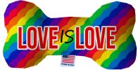 Pet and Dog Plush Heart or Bone Toy, "Rainbow Pride Group"