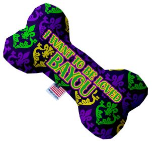 Pet & Dog Plush Bone Toy, "I want to be loved Bayou" (size: 6" Bone Toy)