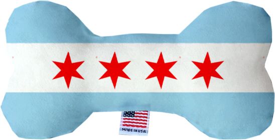 Chicago Plush Dog Bone Toys (Toy Size: 6 Inch, Pattern: Chicago Flag)