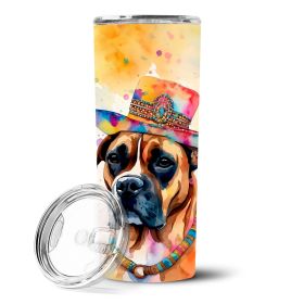 Boxer Hippie Dawg Stainless Steel Skinny Tumbler Vacuum Double Walled Reusable Insulated Tumbler Travel Cup for Coffee Cocktails Gift with Lid, 20 oz (Default: Default)