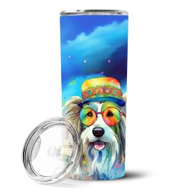 Bearded Collie Hippie Dawg Stainless Steel Skinny Tumbler Vacuum Double Walled Reusable Insulated Tumbler Travel Cup for Coffee Cocktails Gift with Li (Default: Default)