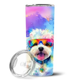 Bichon Frise Hippie Dawg Stainless Steel Skinny Tumbler Vacuum Double Walled Reusable Insulated Tumbler Travel Cup for Coffee Cocktails Gift with Lid (Default: Default)