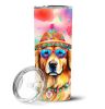 Golden Retriever Hippie Dawg Stainless Steel Skinny Tumbler Vacuum Double Walled Reusable Insulated Tumbler Travel Cup for Coffee Cocktails Gift with