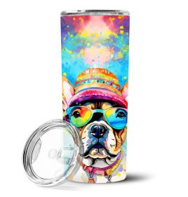 French Bulldog Hippie Dawg Stainless Steel Skinny Tumbler Vacuum Double Walled Reusable Insulated Tumbler Travel Cup for Coffee Cocktails Gift with Li (Default: Default)