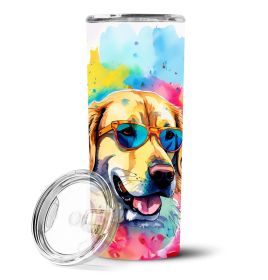 Yellow Labrador Hippie Dawg Stainless Steel Skinny Tumbler Vacuum Double Walled Reusable Insulated Tumbler Travel Cup for Coffee Cocktails Gift with L (Default: Default)