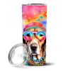 Weimaraner Hippie Dawg Stainless Steel Skinny Tumbler Vacuum Double Walled Reusable Insulated Tumbler Travel Cup for Coffee Cocktails Gift with Lid
