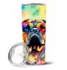 Bullmastiff Hippie Dawg Stainless Steel Skinny Tumbler Vacuum Double Walled Reusable Insulated Tumbler Travel Cup for Coffee Cocktails Gift with Lid