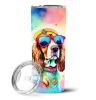 Cavalier Spaniel Hippie Dawg Stainless Steel Skinny Tumbler Vacuum Double Walled Reusable Insulated Tumbler Travel Cup for Coffee Cocktails Gift with