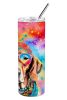 Weimaraner Hippie Dawg Stainless Steel Skinny Tumbler Vacuum Double Walled Reusable Insulated Tumbler Travel Cup for Coffee Cocktails Gift with Lid