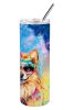 Pomeranian Hippie Dawg Stainless Steel Skinny Tumbler Vacuum Double Walled Reusable Insulated Tumbler Travel Cup for Coffee Cocktails Gift with Lid
