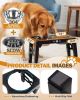 Elevated Dog Bowls for Small Dogs and Cats with Mat, Non-Slip Cat Bowls with 2 Thick 5.5" Stainless Steel Dishes