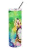 Siberian Husky Hippie Dawg Stainless Steel Skinny Tumbler Vacuum Double Walled Reusable Insulated Tumbler Travel Cup for Coffee Cocktails Gift with Li