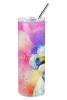 Bichon Frise Hippie Dawg Stainless Steel Skinny Tumbler Vacuum Double Walled Reusable Insulated Tumbler Travel Cup for Coffee Cocktails Gift with Lid