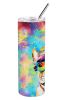 French Bulldog Hippie Dawg Stainless Steel Skinny Tumbler Vacuum Double Walled Reusable Insulated Tumbler Travel Cup for Coffee Cocktails Gift with Li