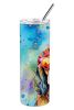 Cocker Spaniel Hippie Dawg Stainless Steel Skinny Tumbler Vacuum Double Walled Reusable Insulated Tumbler Travel Cup for Coffee Cocktails Gift with Li