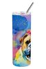 English Bulldog Hippie Dawg Stainless Steel Skinny Tumbler Vacuum Double Walled Reusable Insulated Tumbler Travel Cup for Coffee Cocktails Gift with L