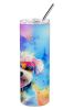 Bichon Frise Hippie Dawg Stainless Steel Skinny Tumbler Vacuum Double Walled Reusable Insulated Tumbler Travel Cup for Coffee Cocktails Gift with Lid