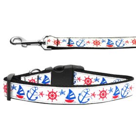 Pet Dog & Cat Nylon Collar or Leash, "Anchors Away" (size: Cat Collar)