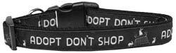 Pet Dog & Cat Nylon Collar or Leash, "Adopt Don't Shop" (size: Cat Collar)