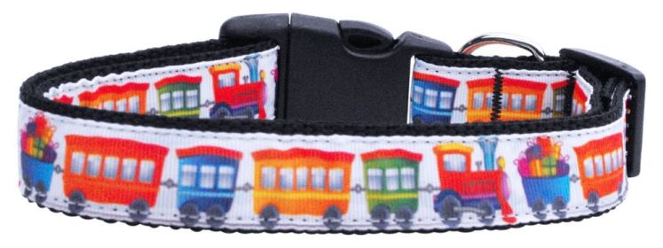 Pet Dog & Cat Nylon Collar or Leash, "Trains" (size: Cat Collar)