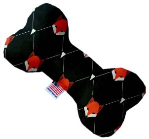 Pet and Dog Plush Heart or Bone Toy, "Forest Friends Group" (Pattern: Fox Plaid, size: 6" Bone)