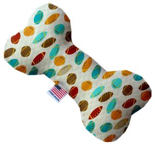 Dog Plush Bone Toy, "Fall Harvest Group" (Pattern: Football Frenzy, size: 6" Plush Bone)