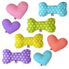 Pet and Dog Plush Heart or Bone Toy, "Polka Dots Group"