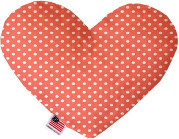 Pet and Dog Plush Heart or Bone Toy, "Polka Dots Group" (Pattern: Peach, size: 6" Heart)