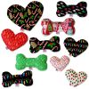 Christmas Pet and Dog Plush Heart or Bone Toy, "Candy Cane Lane Group"