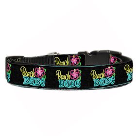Pet Dog & Cat Nylon Collar or Leash, "Beach Babe" (size: Cat Collar)