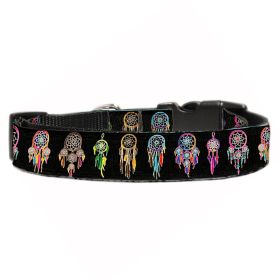 Pet Dog & Cat Nylon Collar or Leash, "Dreamcatcher" (size: Cat Collar)