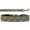 Pet Dog & Cat Nylon Collar or Leash, "Island Flowers"
