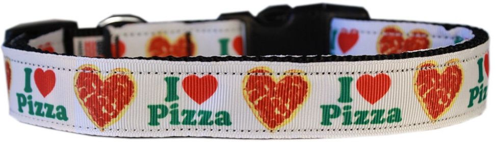 Pet Dog & Cat Nylon Collar or Leash, "Pizza Party" (size: Cat Collar)