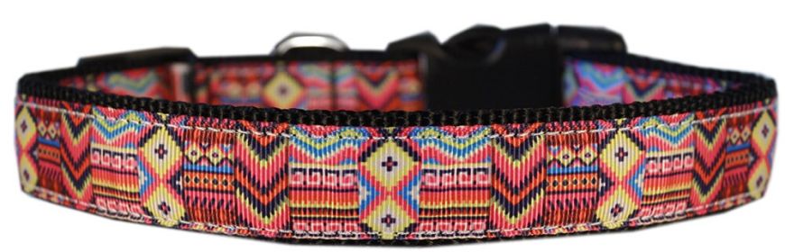 Pet Dog & Cat Nylon Collar or Leash, "Southwestern Wonder" (size: Cat Collar)