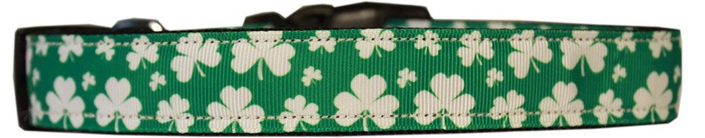 Pet Dog & Cat Nylon Collar or Leash, "Shamrocks" (size: Cat Collar)
