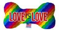 Pet and Dog Plush Heart or Bone Toy, "Rainbow Pride Group"