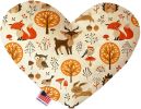 Pet and Dog Plush Heart or Bone Toy, "Forest Friends Group"