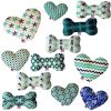 Pet and Dog Plush Heart or Bone Toy, "Nautical Group"