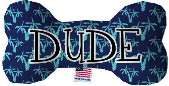 Dog Plush Bone Toy, "Mary Jane Group" (Pattern: Dude, size: 6" Plush Bone)